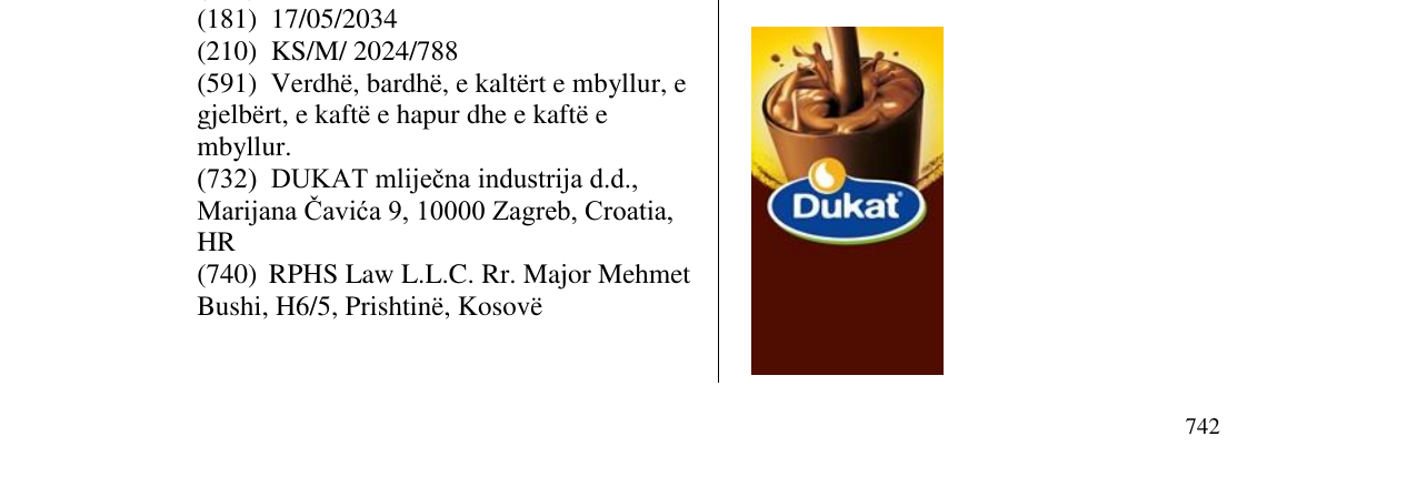 Zëri i markës DUKAT në buletin