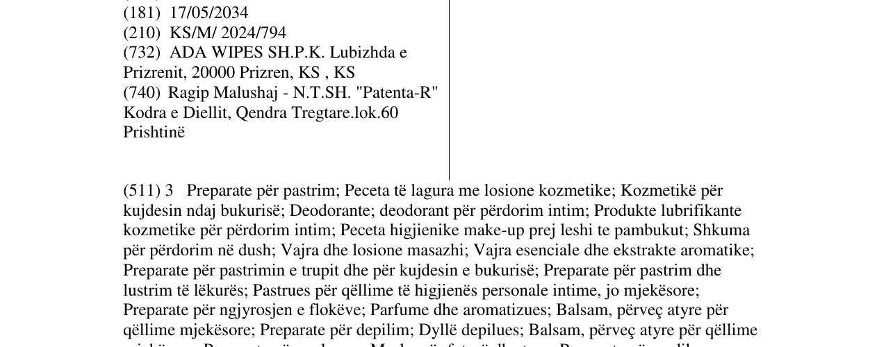 Zëri i markës Zest në buletin