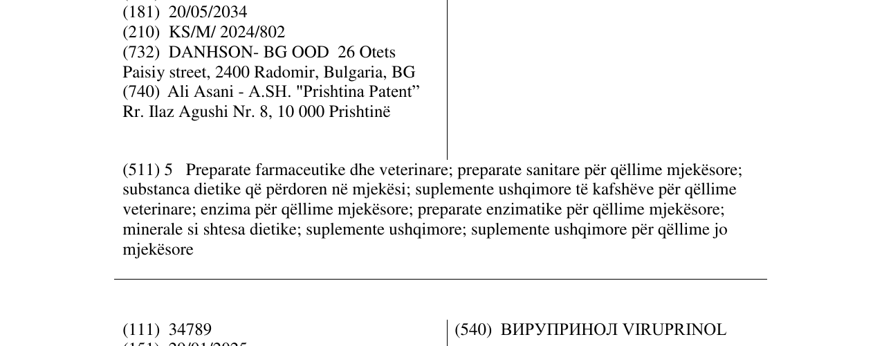 Zëri i markës ТРОКСИМЕТАЦИН TROXIMETACIN në buletin