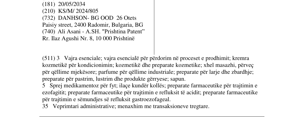 Zëri i markës ЛАКС LAXX në buletin