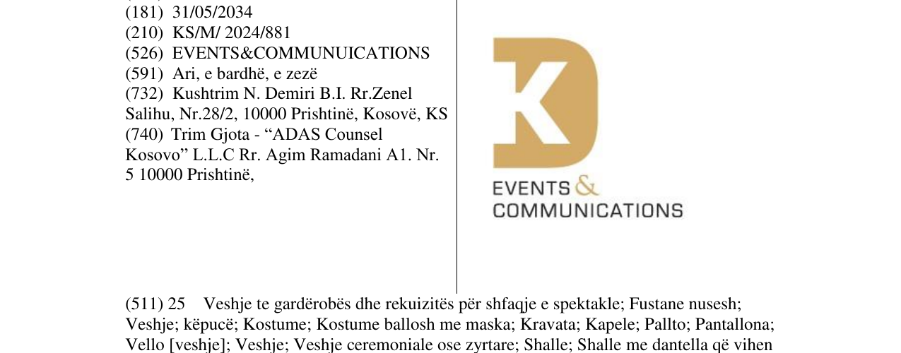 Zëri i markës KD EVENTS&COMMUNUICATIONS në buletin