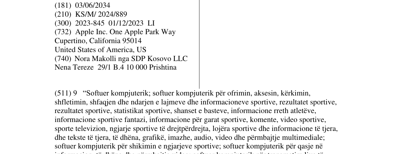 Zëri i markës APPLE SPORTS në buletin