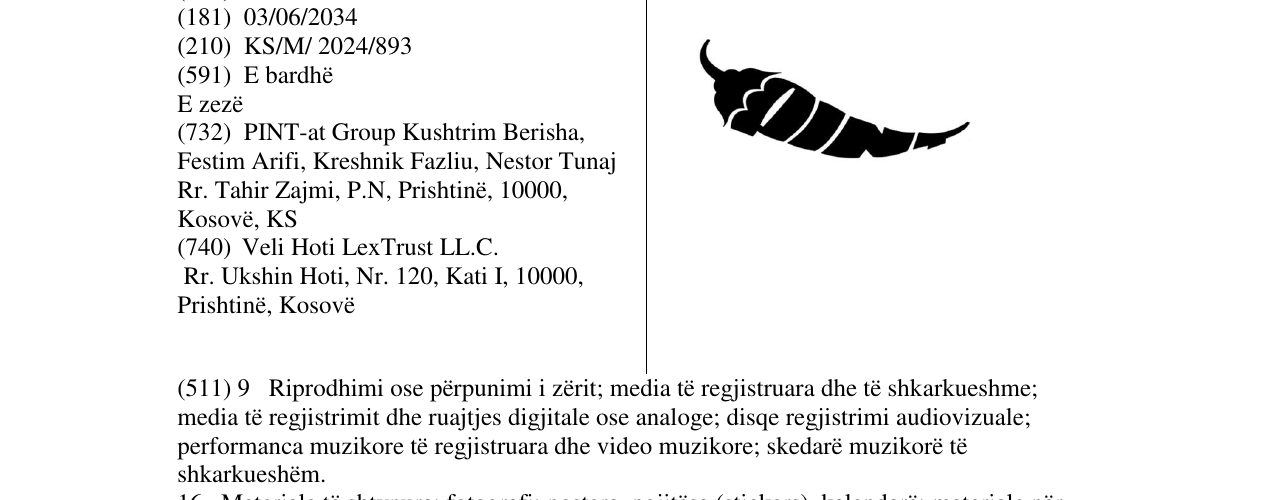 Zëri i markës PINT-at në buletin
