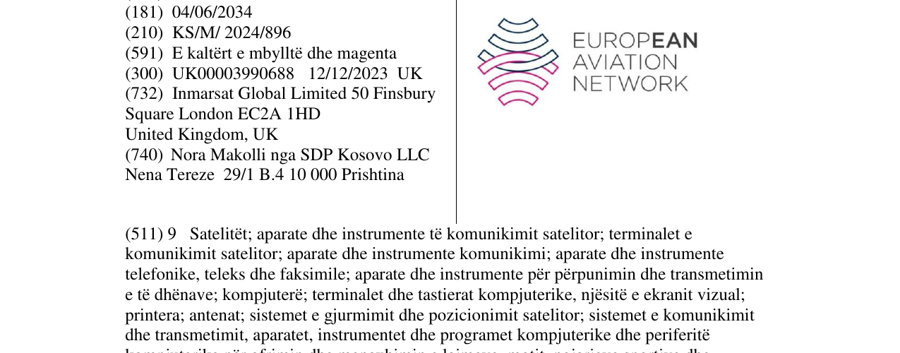 Zëri i markës EUROPEAN AVIATION NETWORK në buletin
