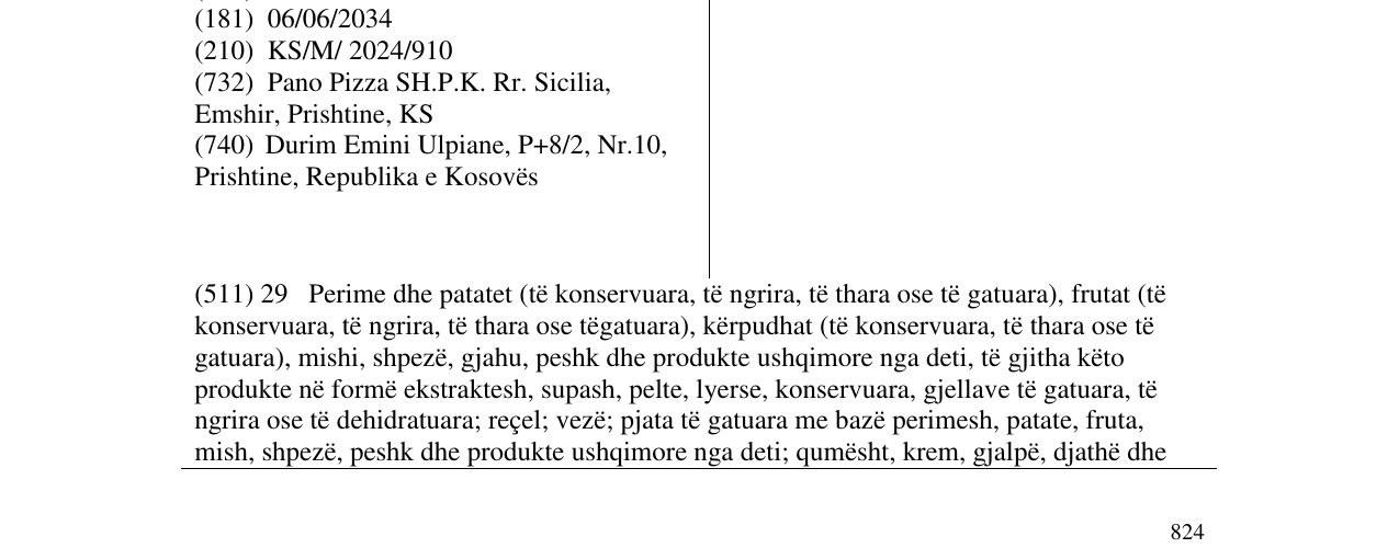 Zëri i markës Pano në buletin