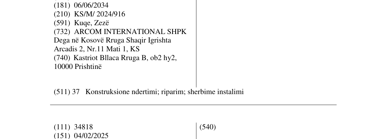 Zëri i markës ARCOM në buletin
