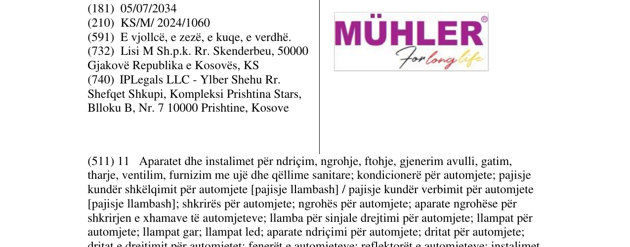 Zëri i markës MUHLER në buletin