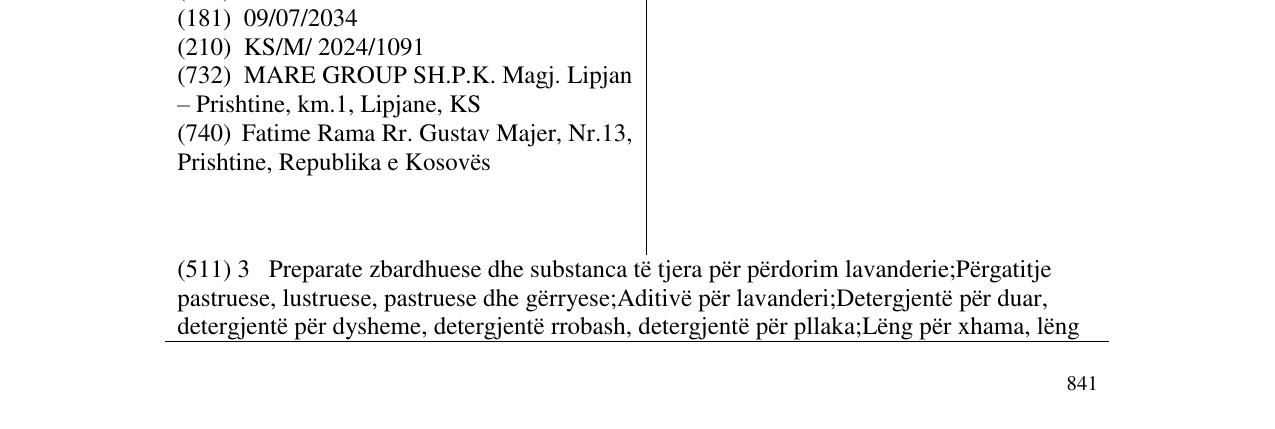 Zëri i markës MARE në buletin