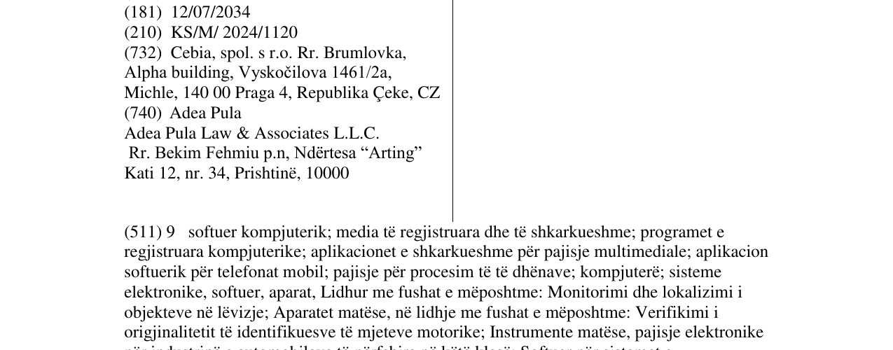Zëri i markës Cebia në buletin