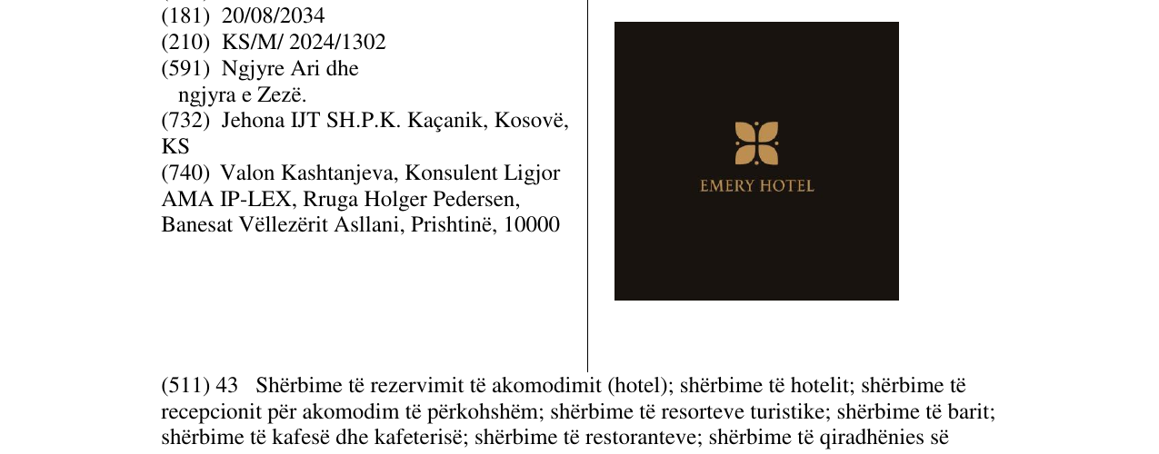 Zëri i markës EMERY HOTEL në buletin
