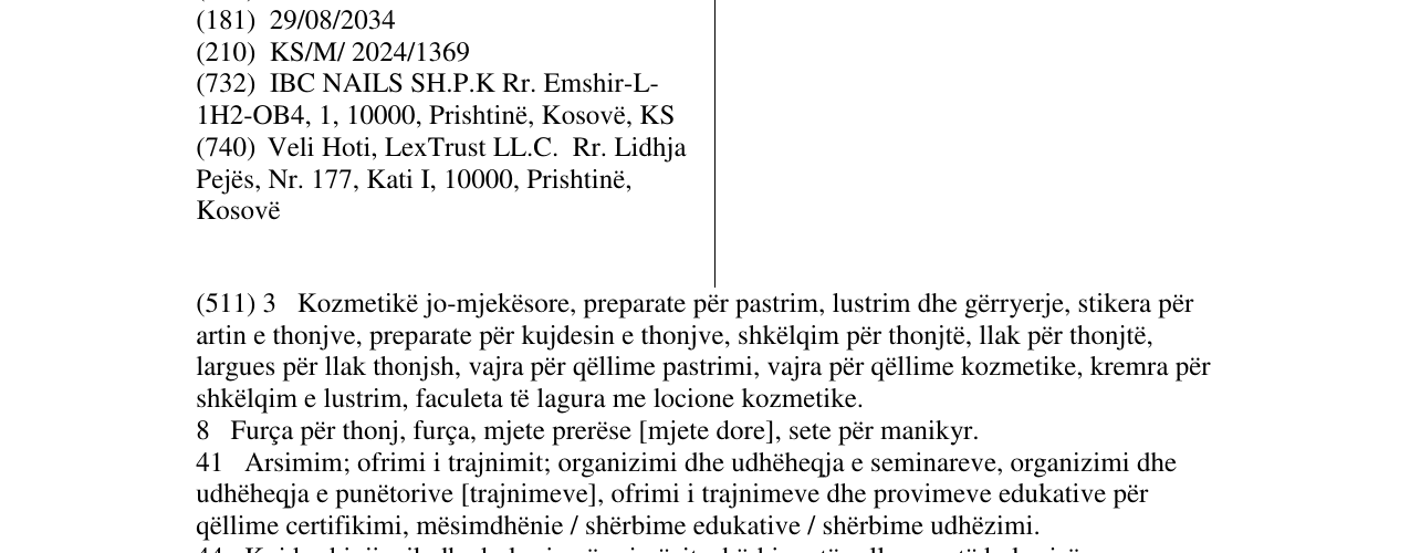 Zëri i markës IBC Nails në buletin
