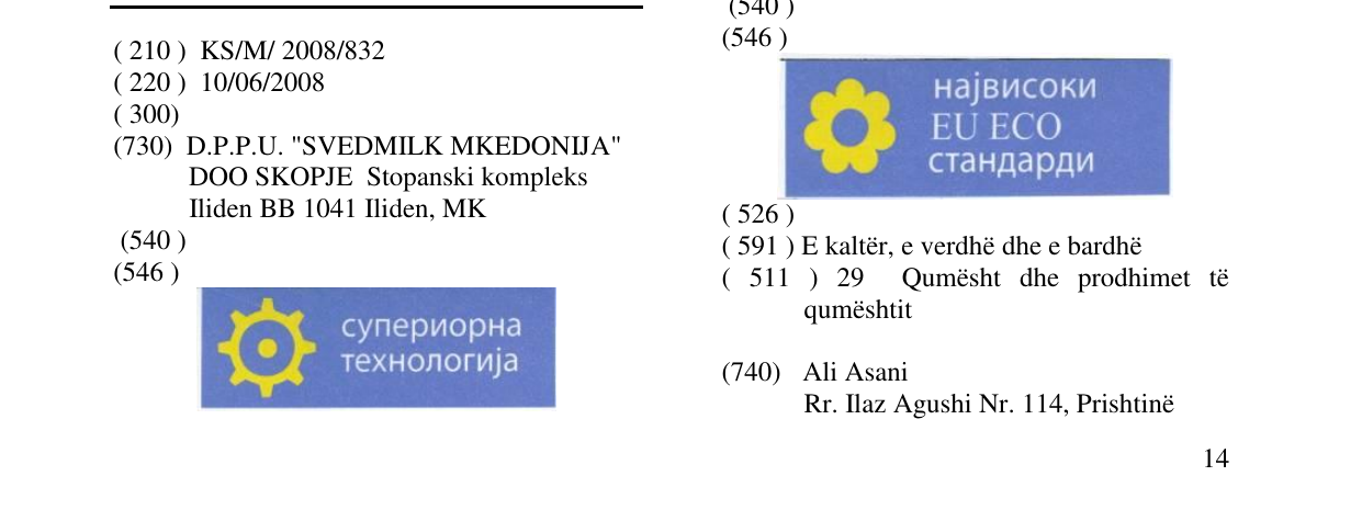 Zëri i markës Markë figurative në buletin