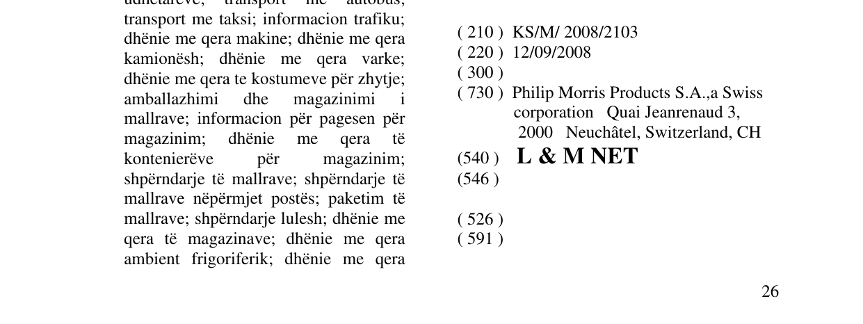 Zëri i markës L & M NET në buletin