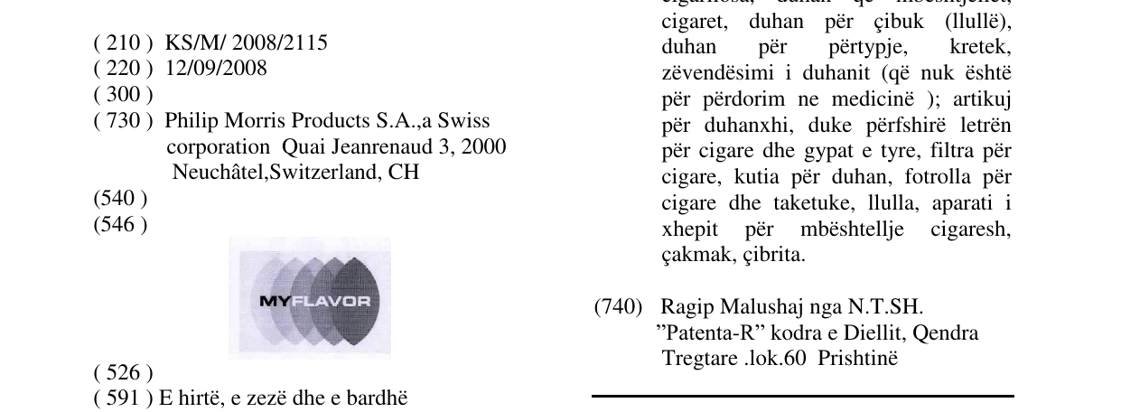 Zëri i markës MYFLAVOR në buletin