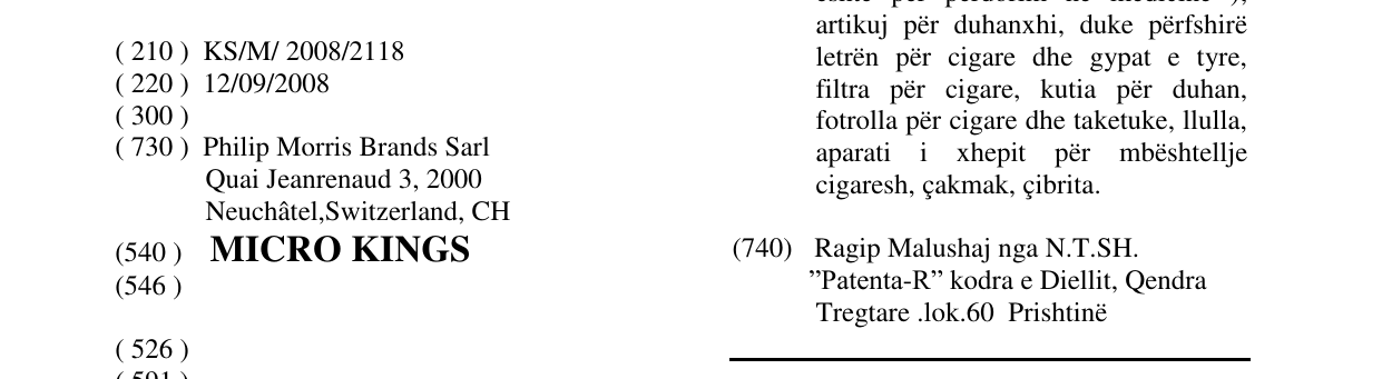 Zëri i markës MICRO KINGS në buletin