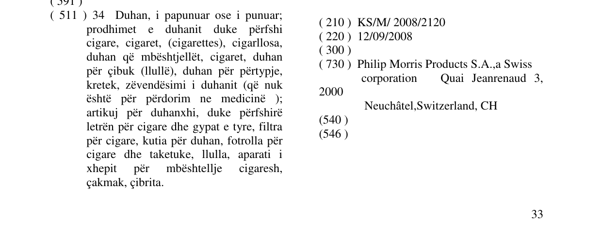 Zëri i markës FLAVORSTICK në buletin