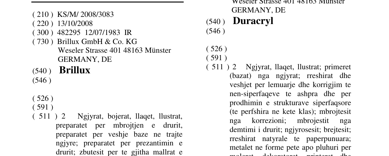 Zëri i markës Brillux në buletin