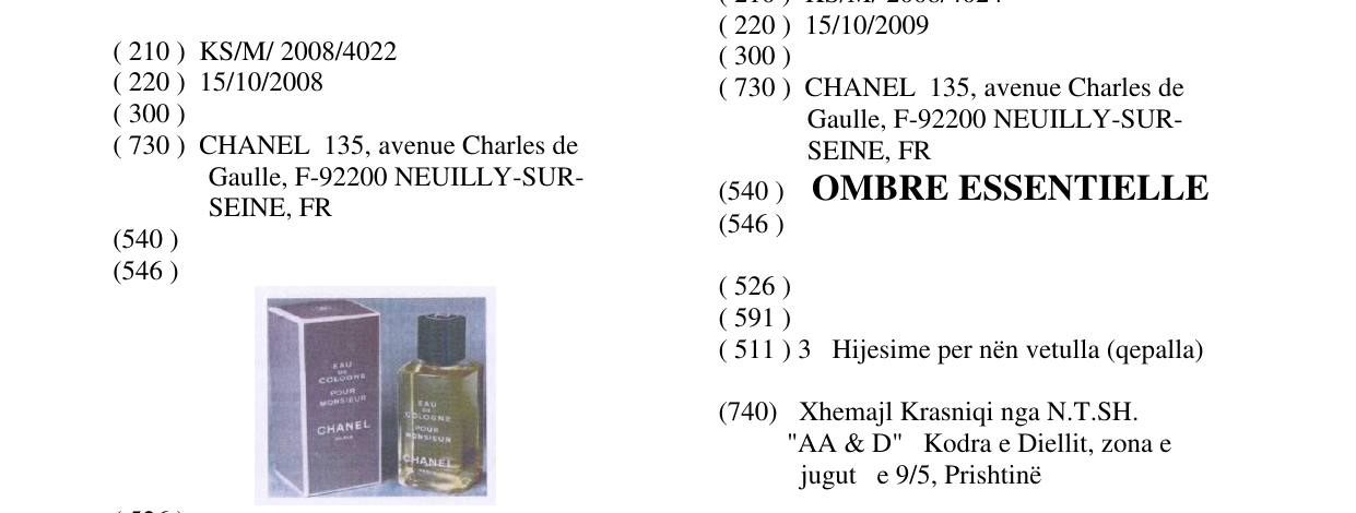 Zëri i markës CHANEL në buletin