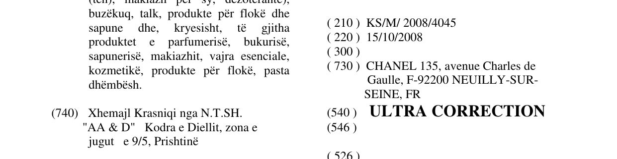 Zëri i markës ULTRA CORRECTION në buletin