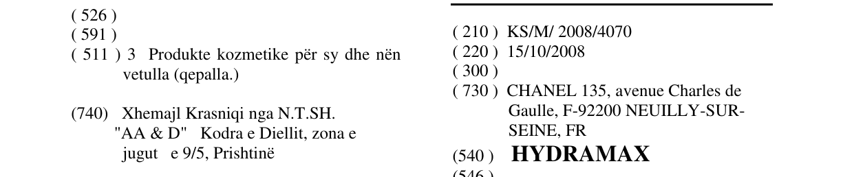 Zëri i markës HYDRAMAX në buletin