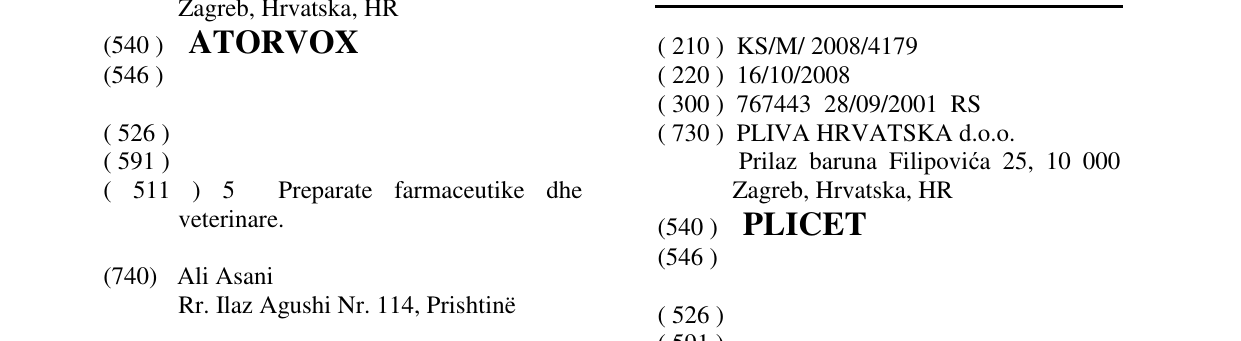 Zëri i markës PLICET në buletin