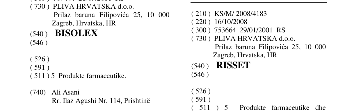Zëri i markës RISSET në buletin