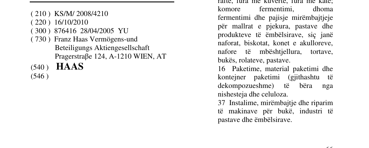 Zëri i markës HAAS në buletin