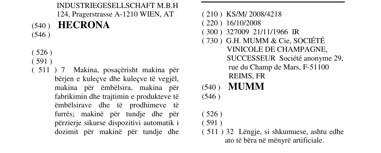 Zëri i markës MUMM në buletin