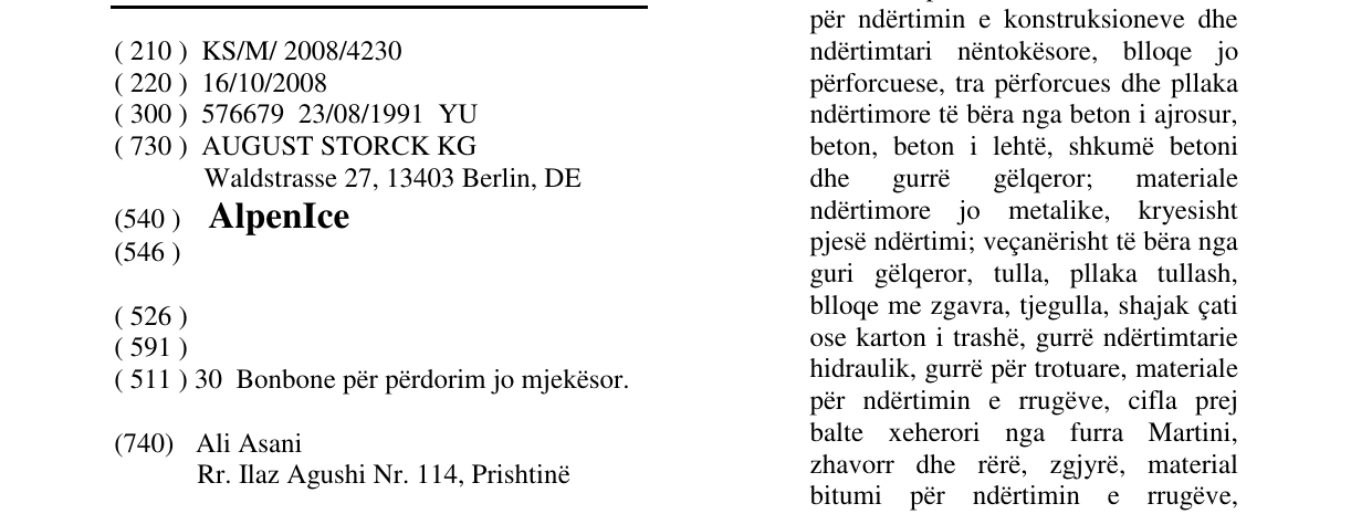Zëri i markës AlpenIce në buletin