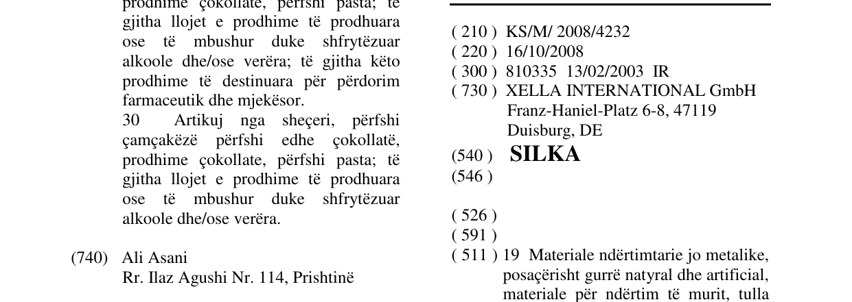 Zëri i markës SILKA në buletin