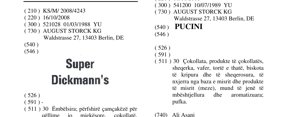 Zëri i markës Super Dickmann's në buletin