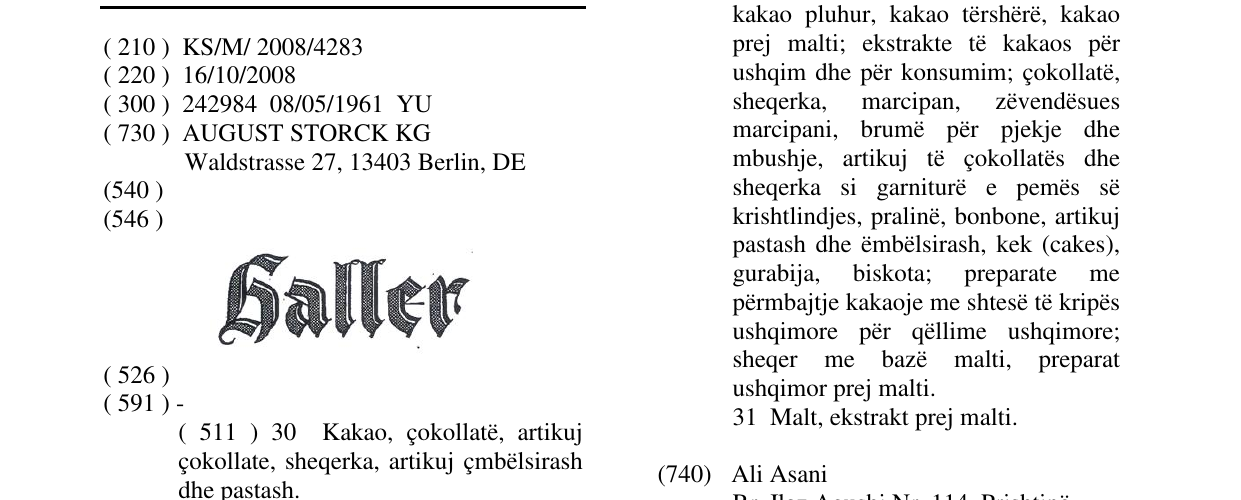 Zëri i markës HALLER në buletin