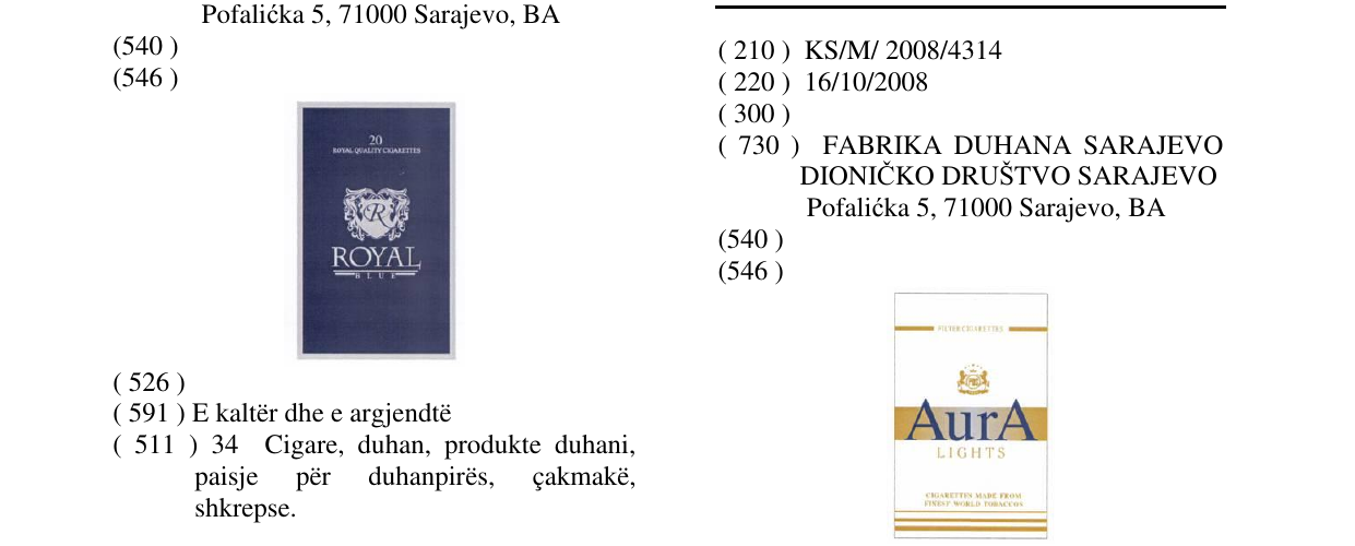 Zëri i markës Aura LIGHTS në buletin