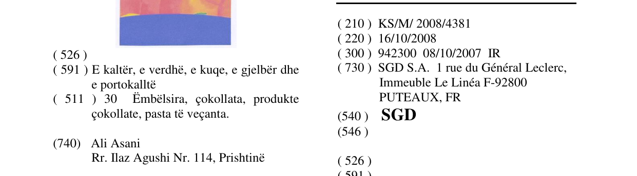 Zëri i markës SGD në buletin