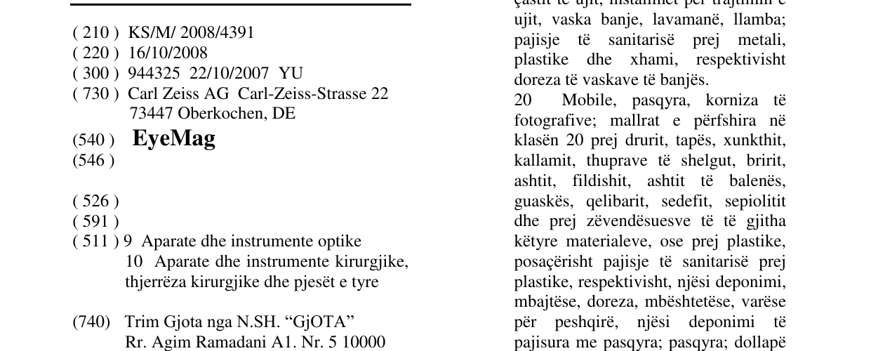 Zëri i markës EyeMag në buletin