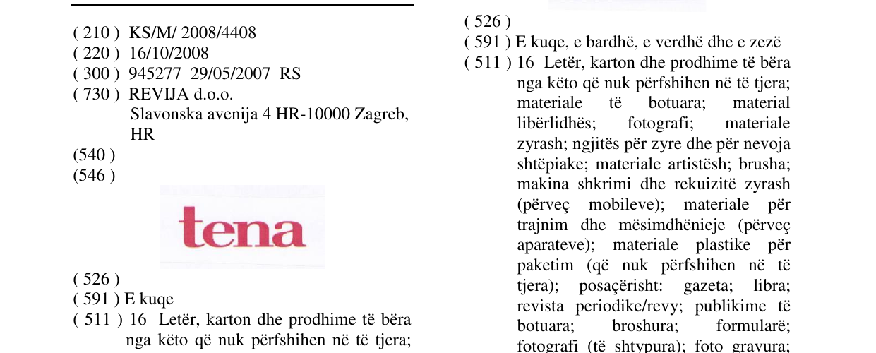 Zëri i markës tena në buletin