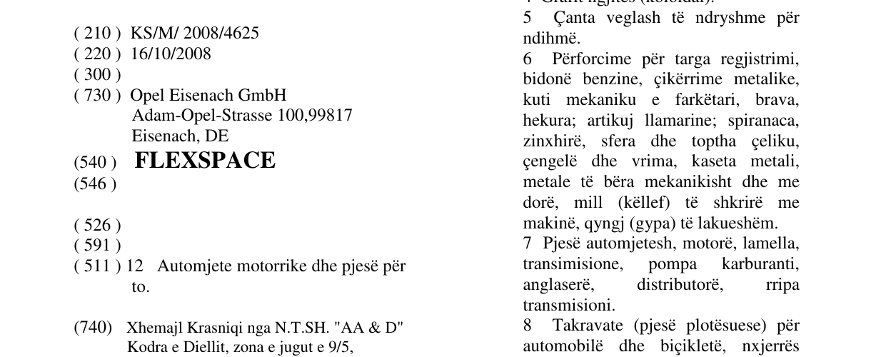 Zëri i markës FLEXSPACE në buletin