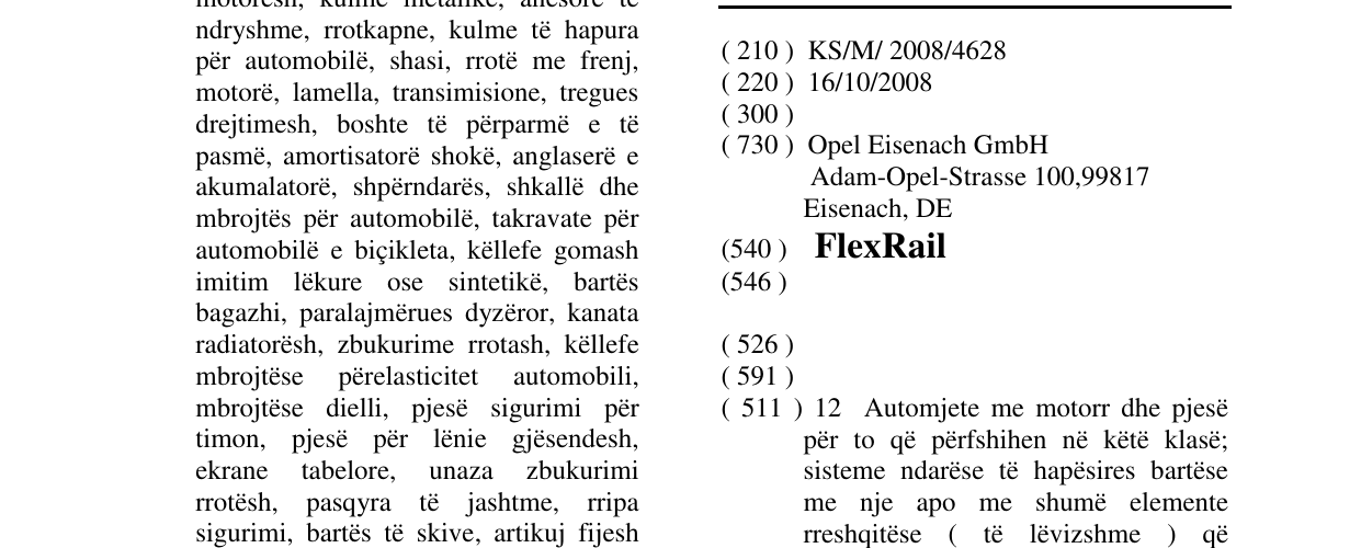 Zëri i markës FlexRail në buletin