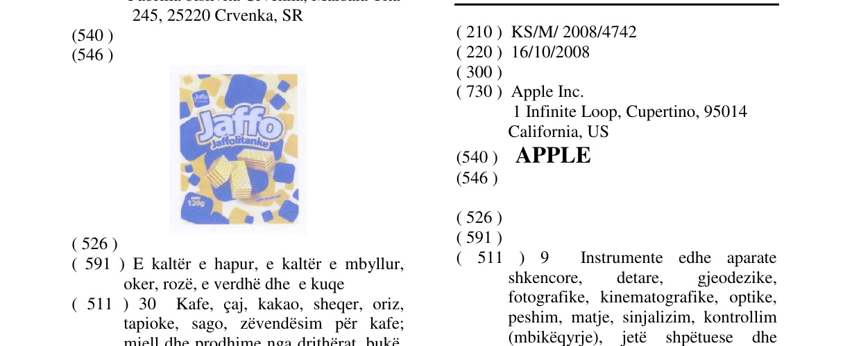 Zëri i markës APPLE në buletin