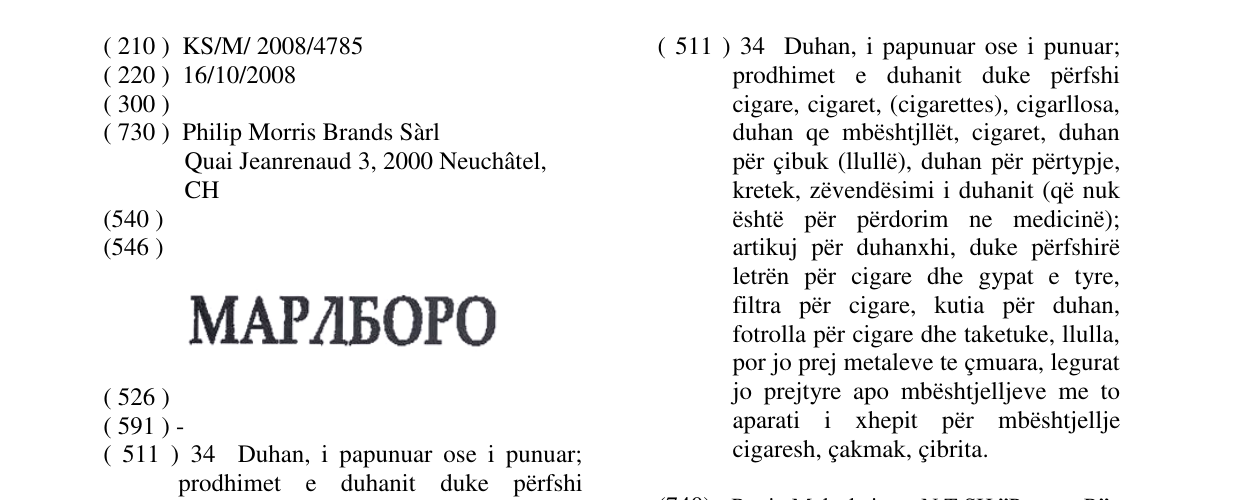 Zëri i markës MAP¿¿OPO në buletin