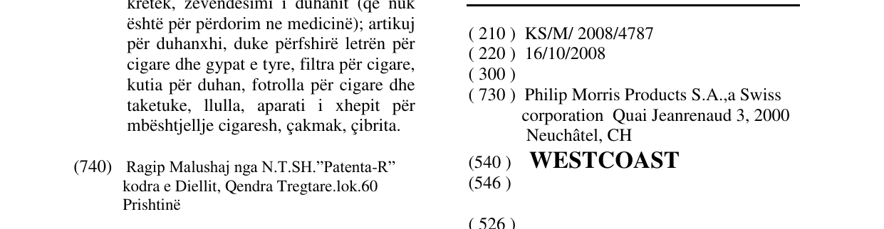 Zëri i markës WESTCOAST në buletin