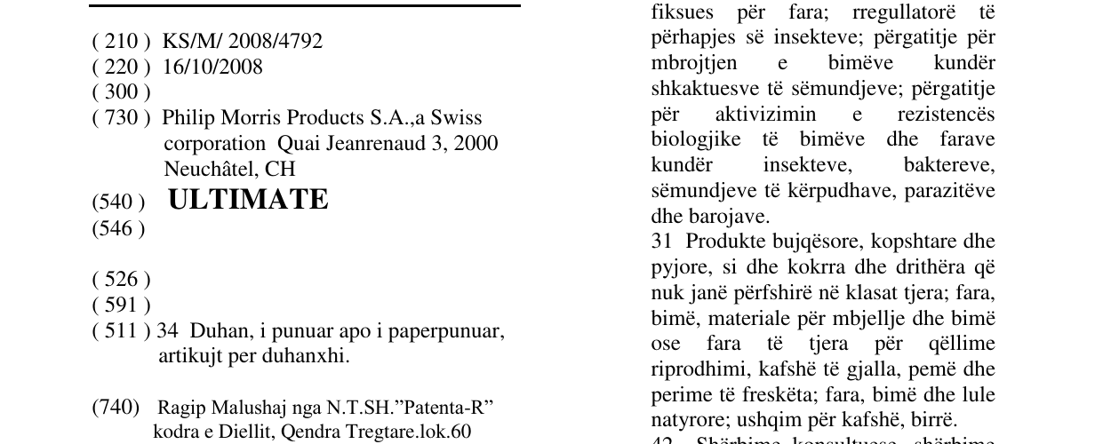 Zëri i markës ULTIMATE në buletin