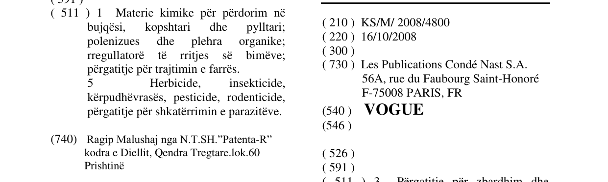 Zëri i markës VOGUE në buletin