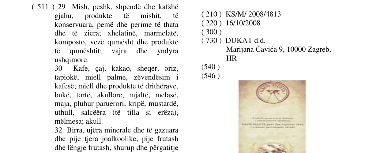 Zëri i markës Markë figurative në buletin