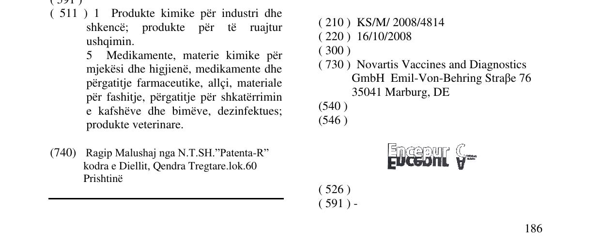 Zëri i markës Encepur C në buletin