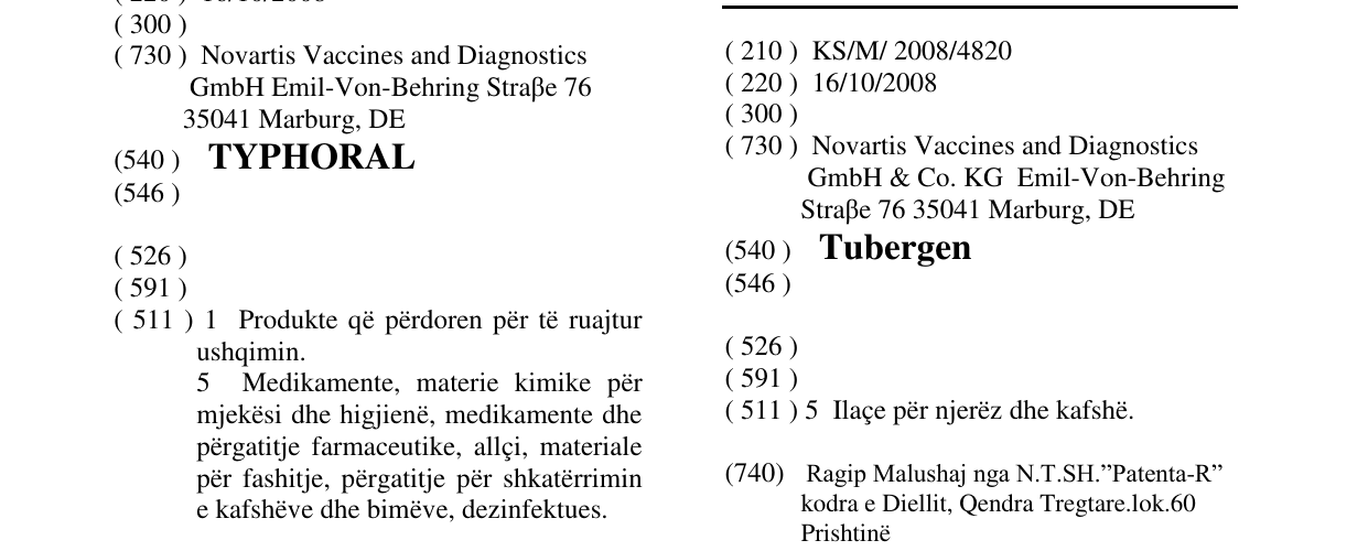 Zëri i markës Tubergen në buletin