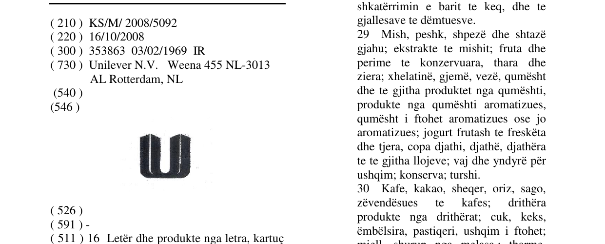 Zëri i markës U në buletin