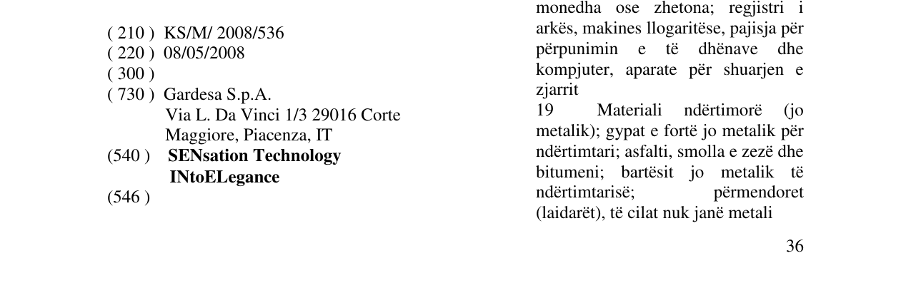 Zëri i markës SENsation Technology INtoELegance në buletin