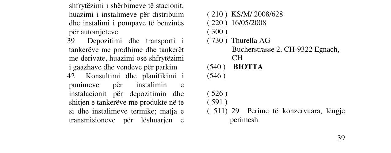 Zëri i markës BIOTTA në buletin