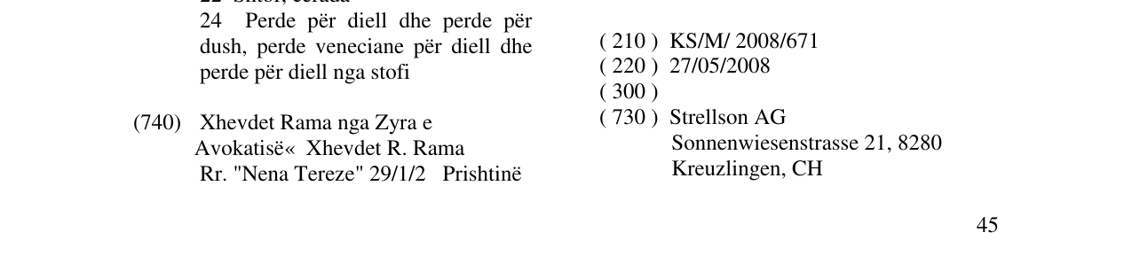 Zëri i markës strellson + në buletin